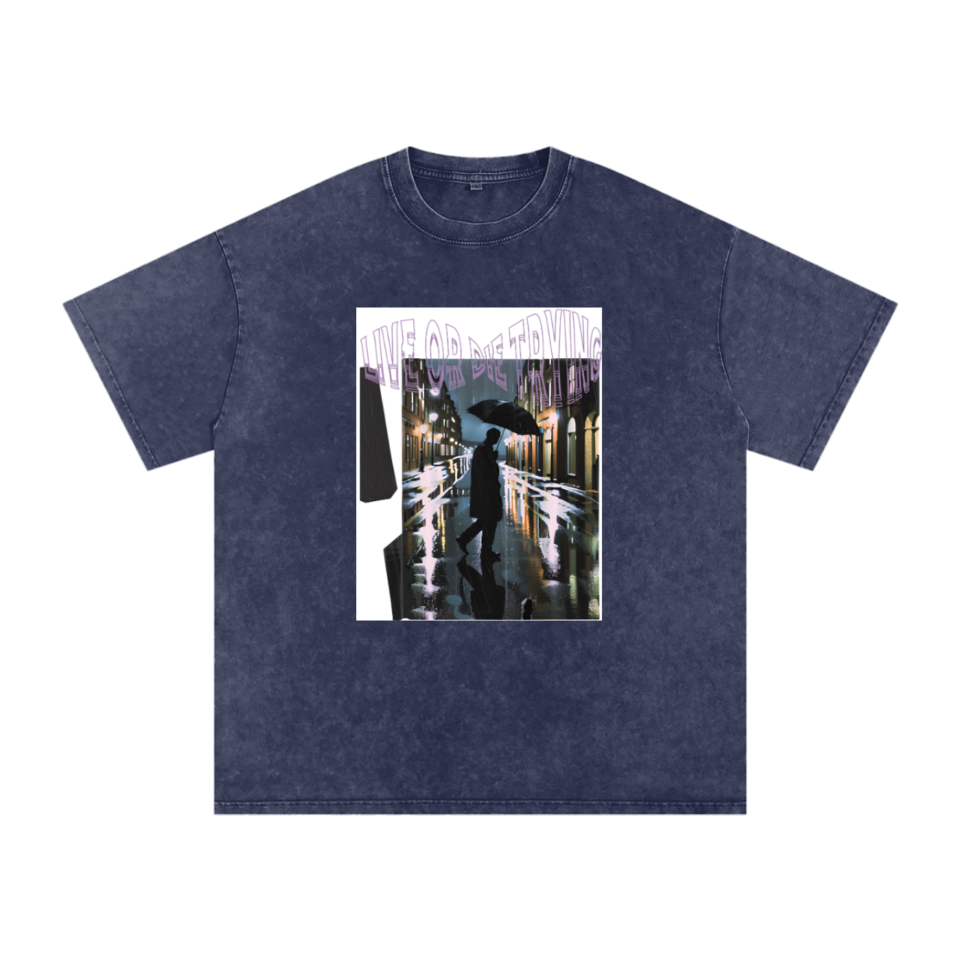 LIVE OR DIE  Washed Oversized Cotton T-Shirt