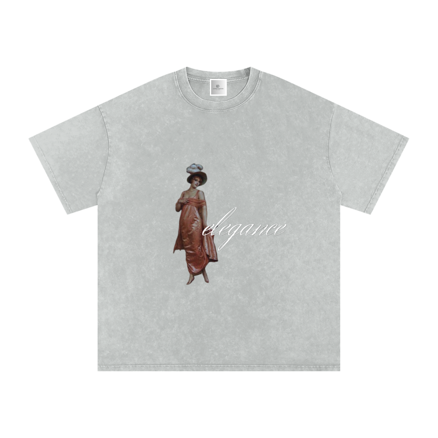 ELEGANCE Snow Washed Oversized Cotton T-Shirt