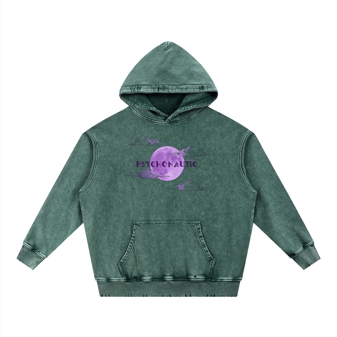 Snow Wash Hand-Frayed Heavyweight  Hoodie