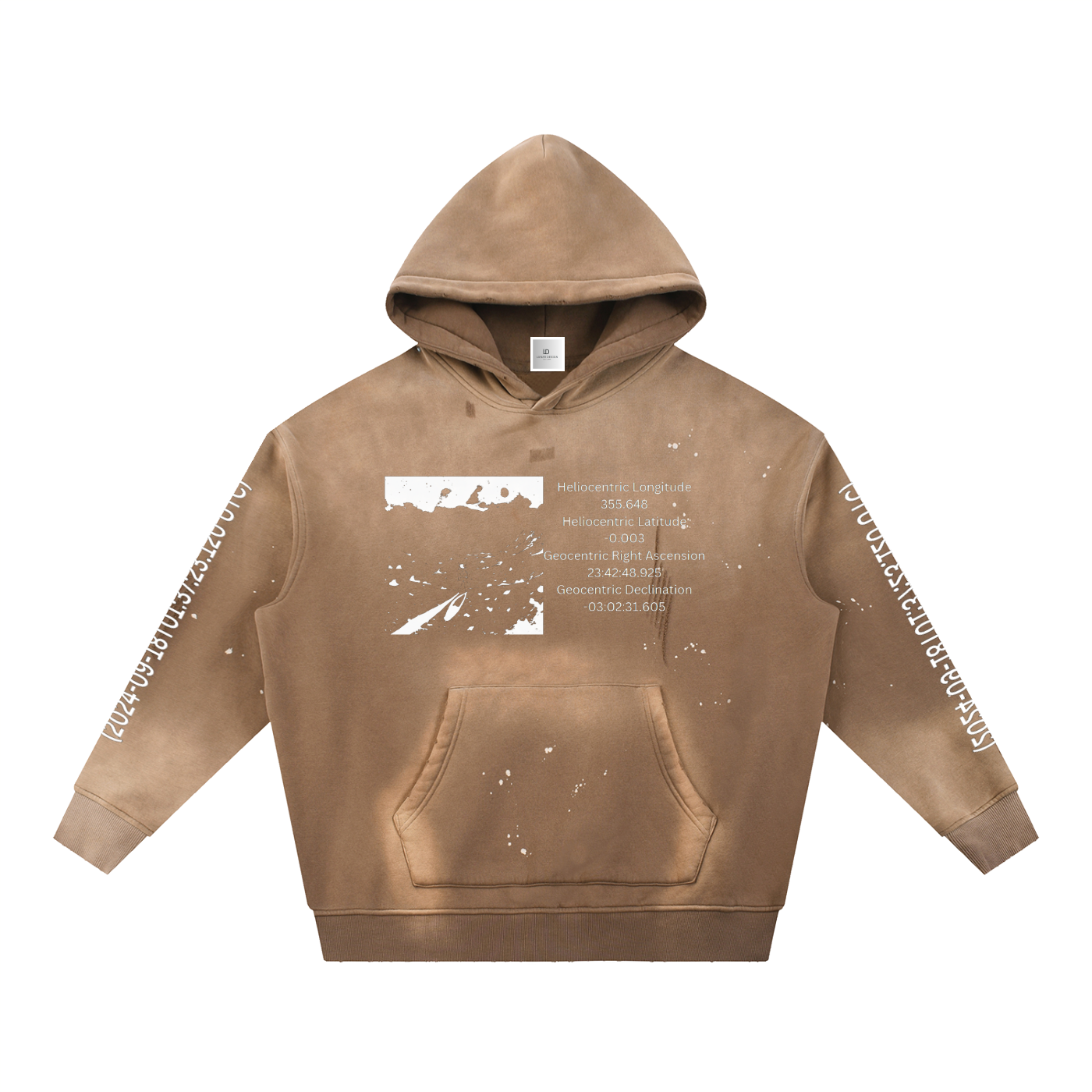 Vintage Washed Frayed Fleece Hoodie