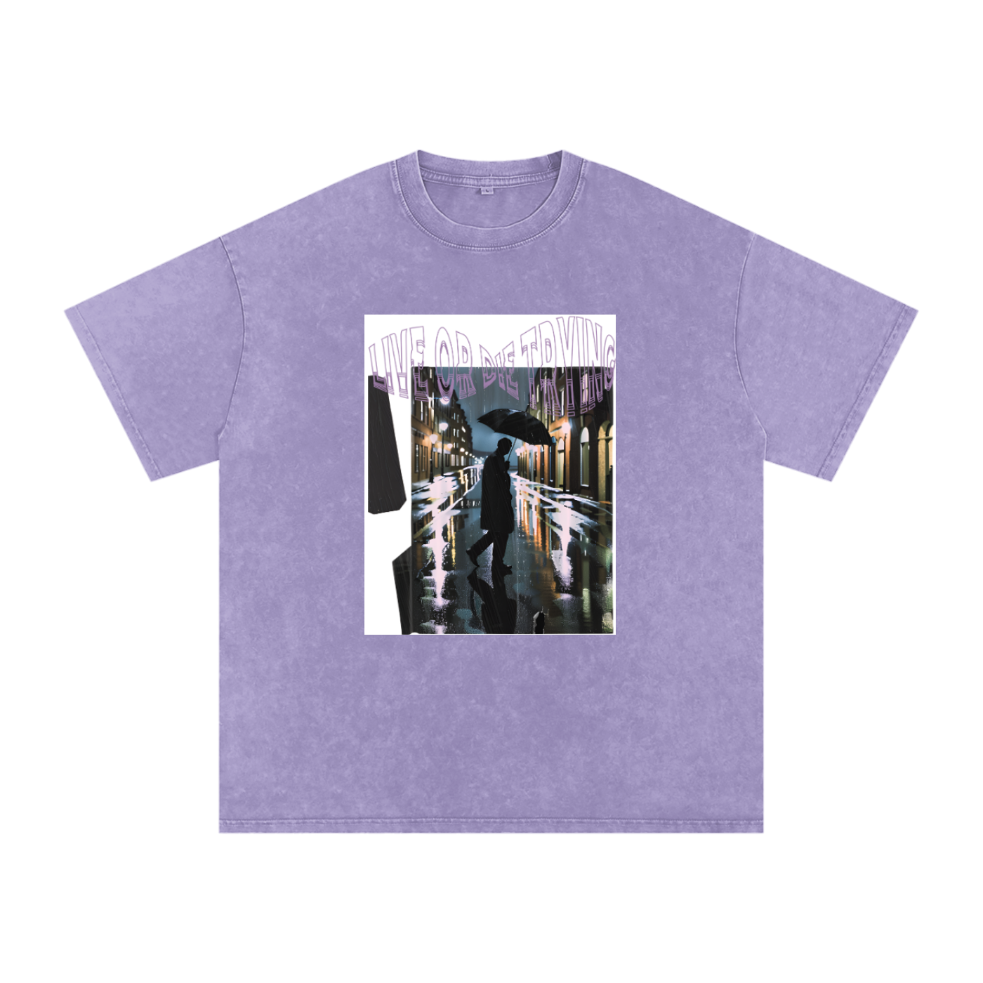 LIVE OR DIE  Washed Oversized Cotton T-Shirt