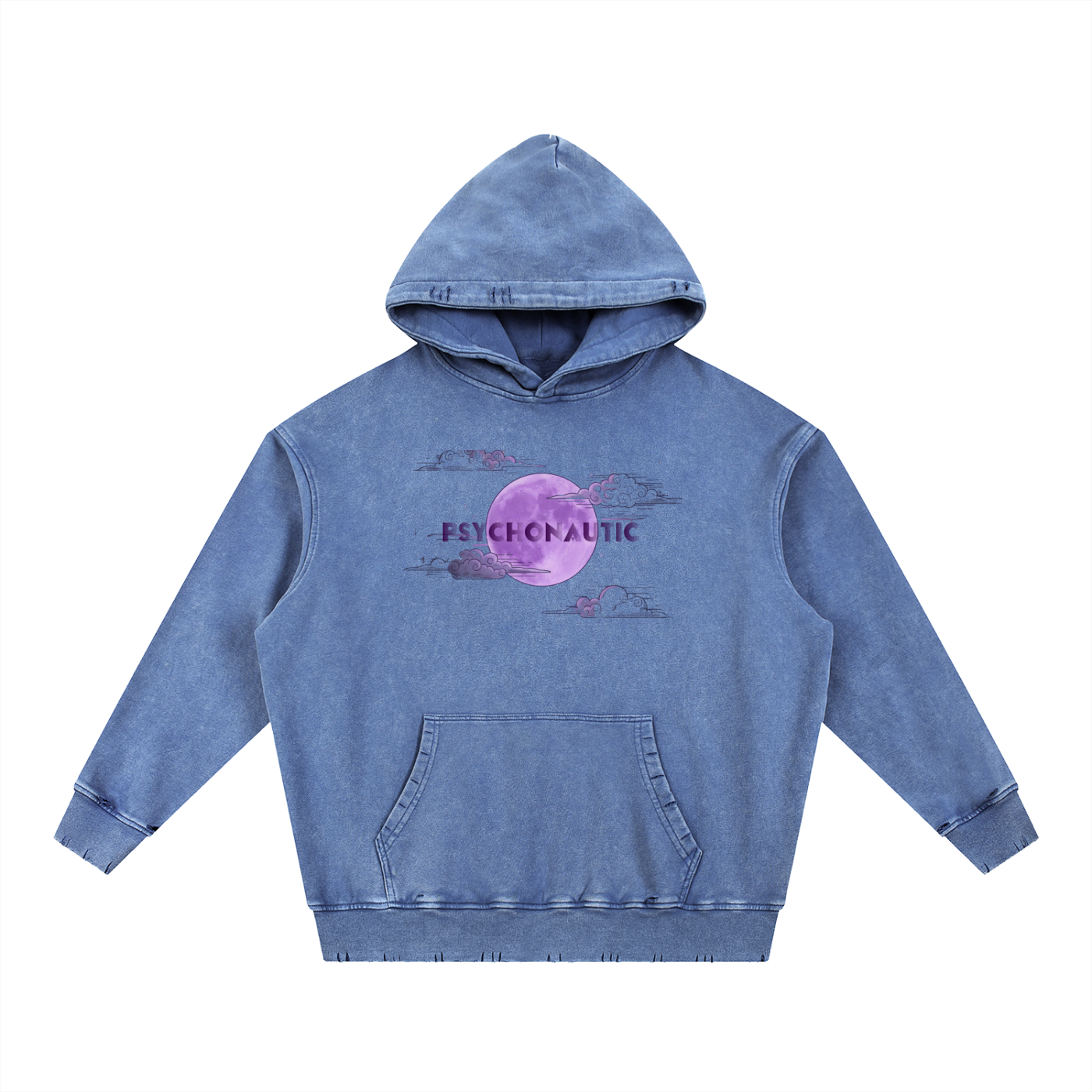Snow Wash Hand-Frayed Heavyweight  Hoodie