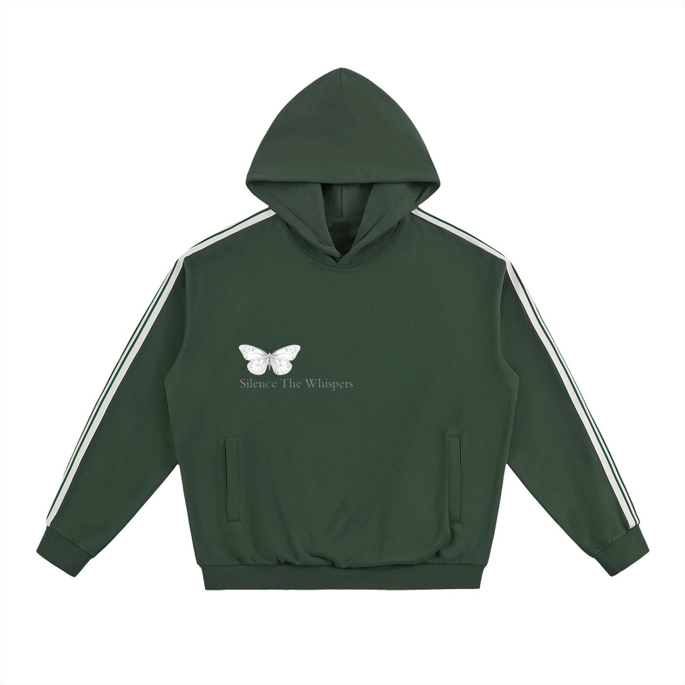 SILENCE THE WHISPERS Side Stripe Drop-Shoulder Hoodie