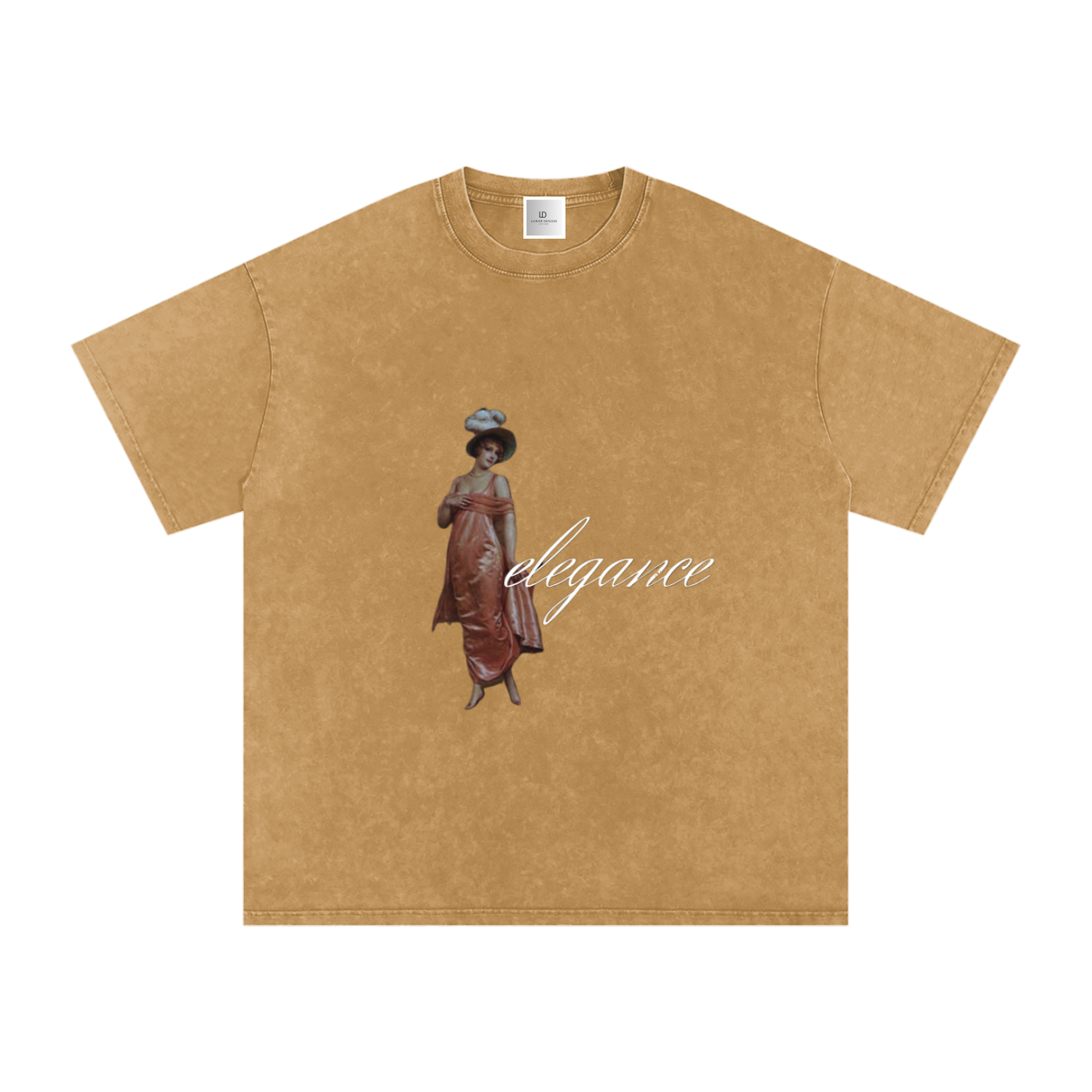 ELEGANCE Snow Washed Oversized Cotton T-Shirt