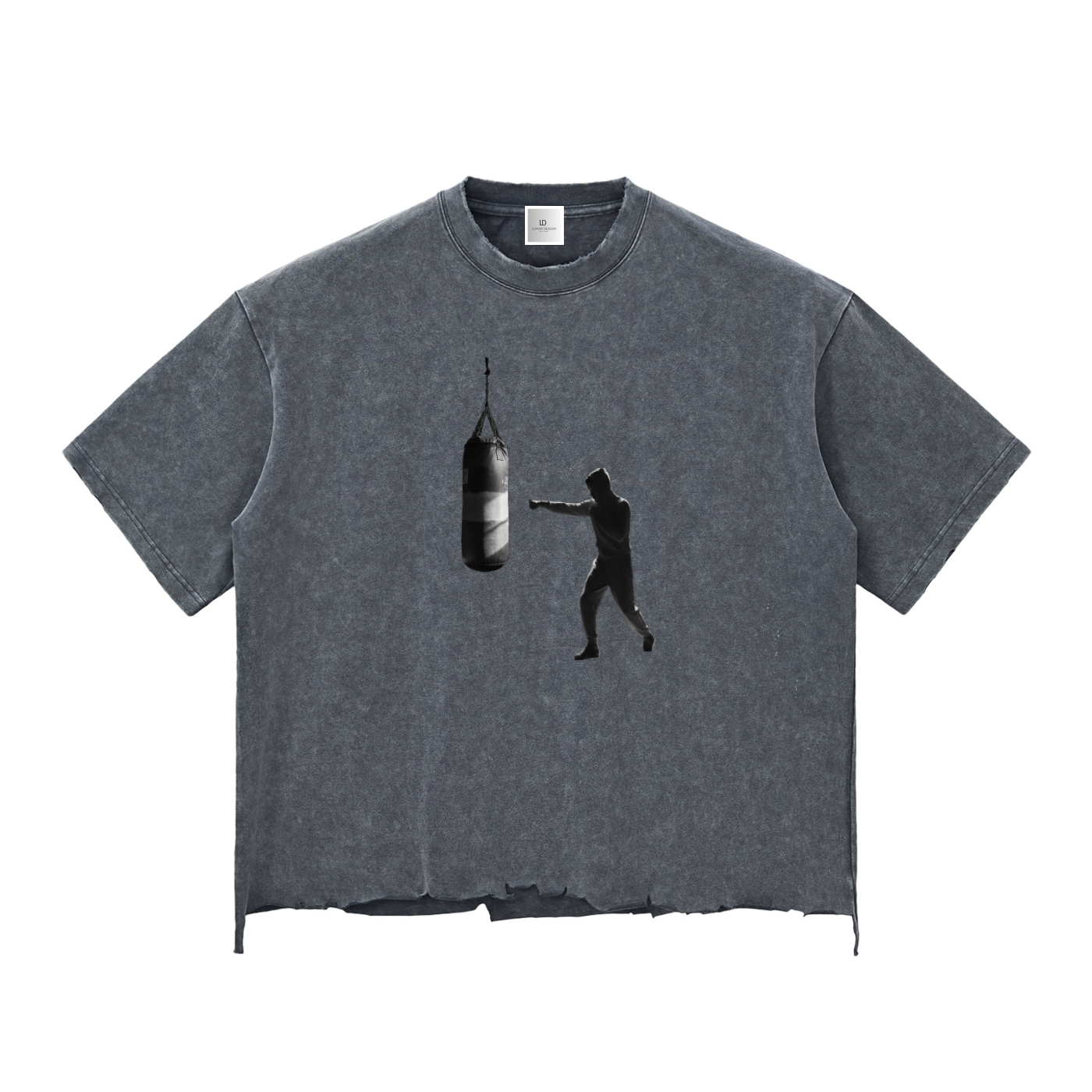 Snow Wash Raw-Hem Boxy T-shirt