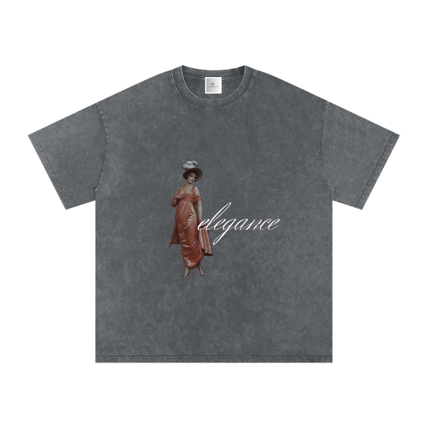 ELEGANCE Snow Washed Oversized Cotton T-Shirt