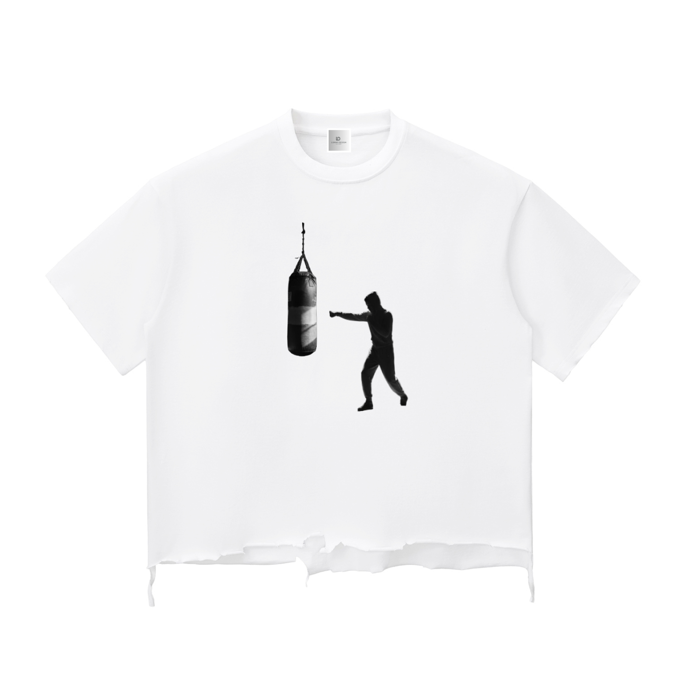 Snow Wash Raw-Hem Boxy T-shirt