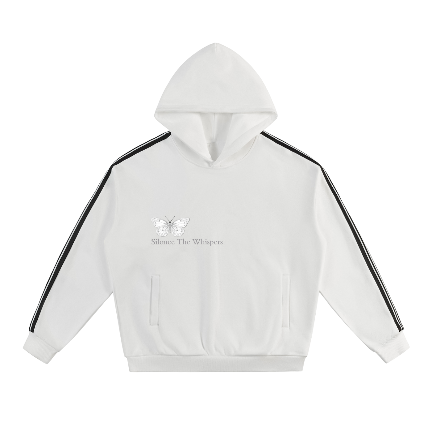 SILENCE THE WHISPERS Side Stripe Drop-Shoulder Hoodie
