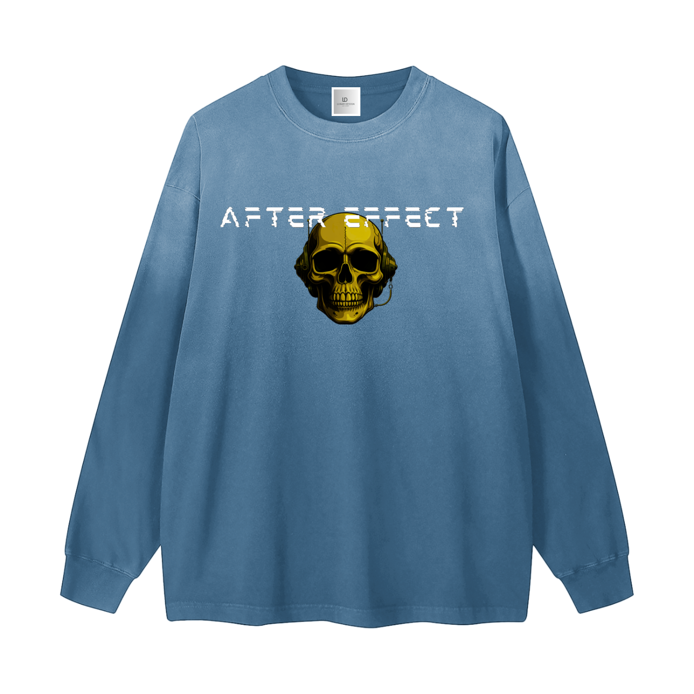 AFTER AFFECT Skeleton Gradient Washed Long Sleeve T-Shirt