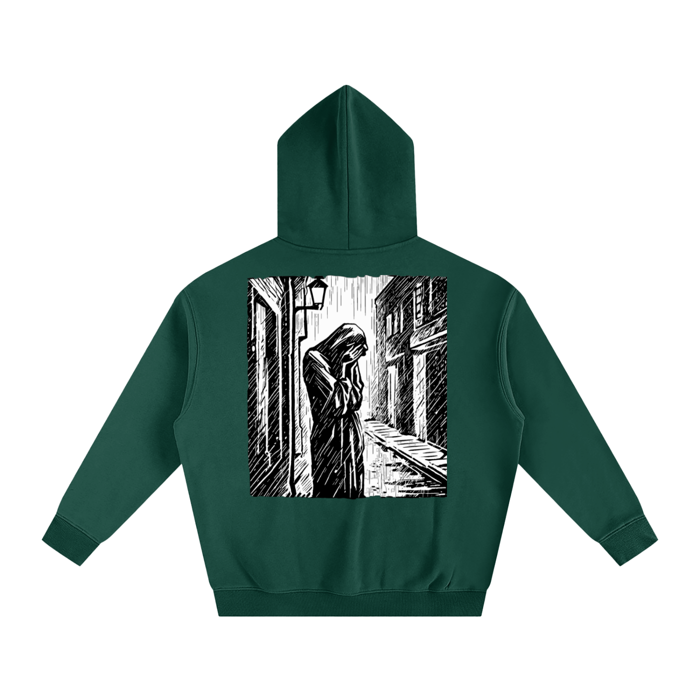 CRYING IN THE RAIN Oversize Fleeced Hoodie