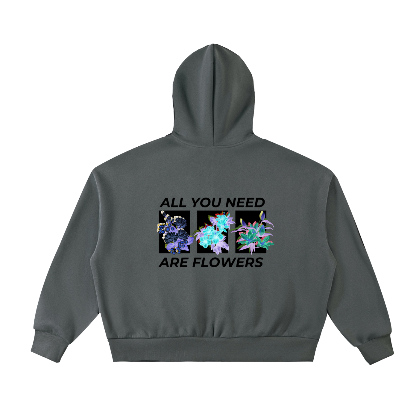 Fleeced Full-Zip Boxy Hoodie