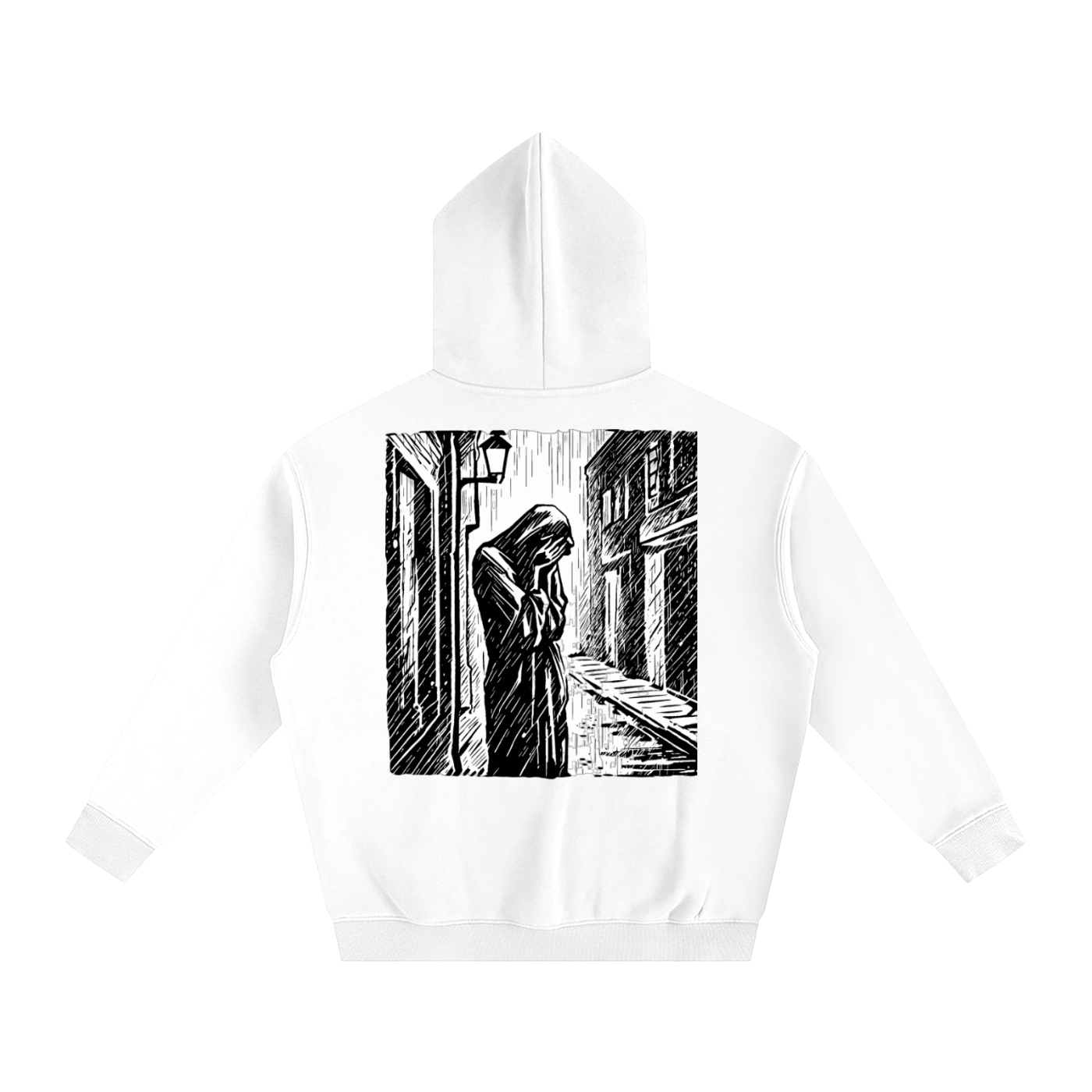 CRYING IN THE RAIN Oversize Fleeced Hoodie