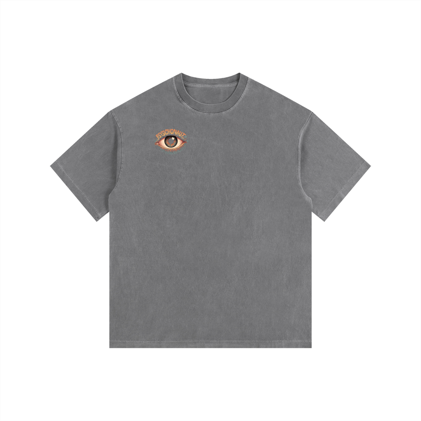 PSYCHONUATIC Eyeball Vintage Washed Oversized Cotton T-Shirt
