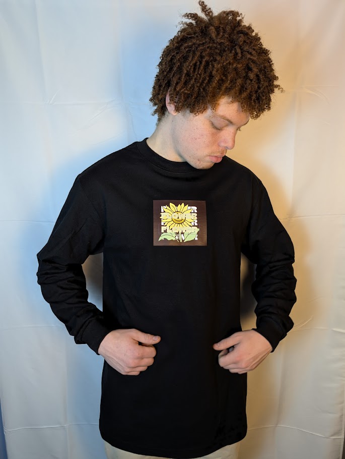 long sleeve HEAVYWEIGHT "brown flower" graphic tee
