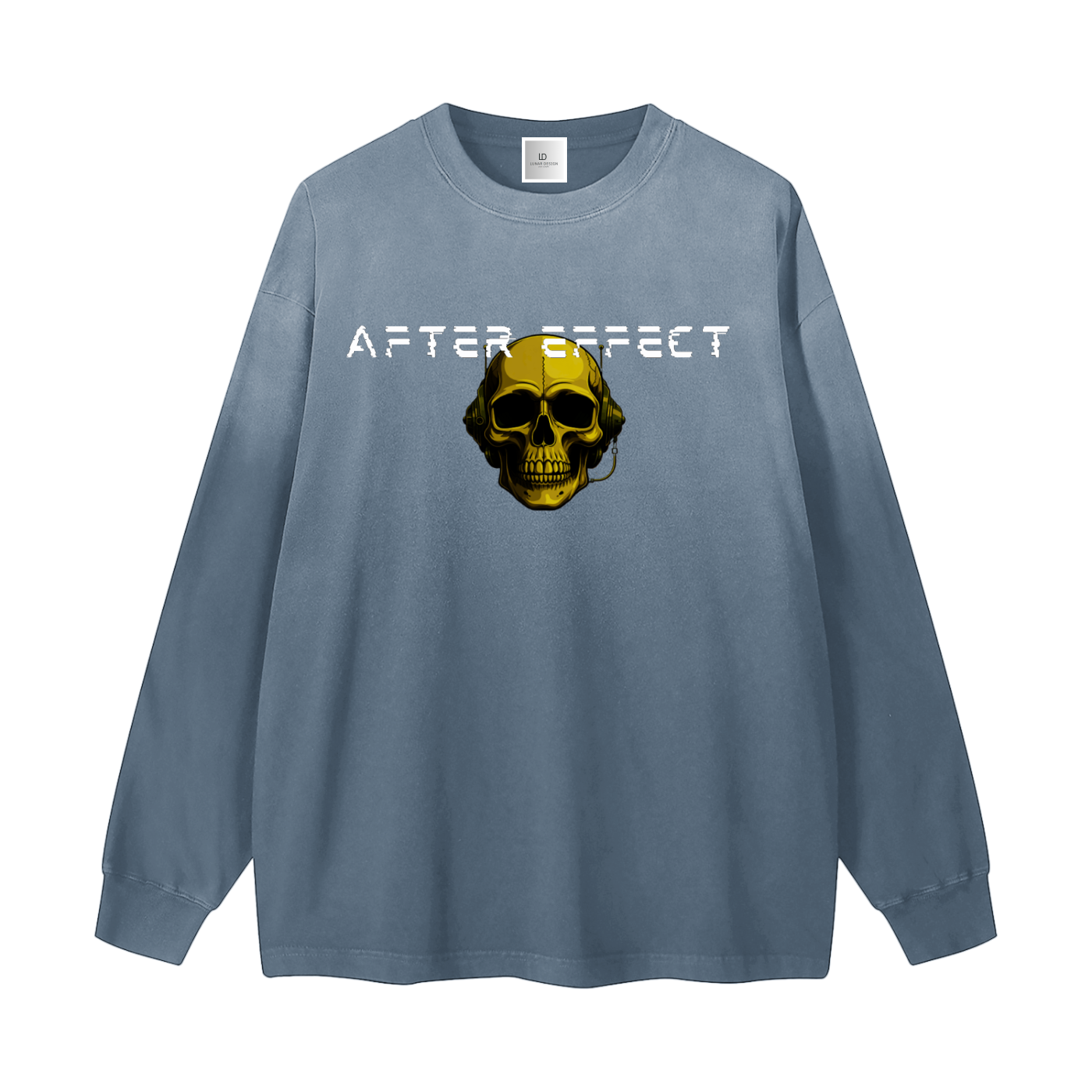 AFTER AFFECT Skeleton Gradient Washed Long Sleeve T-Shirt
