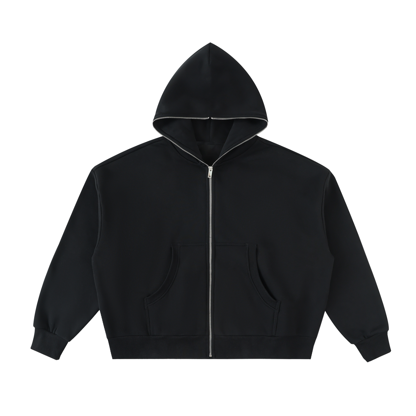 ALL YOU NEED IS FLOWERS  Fleeced Full-Zip Boxy Hoodie