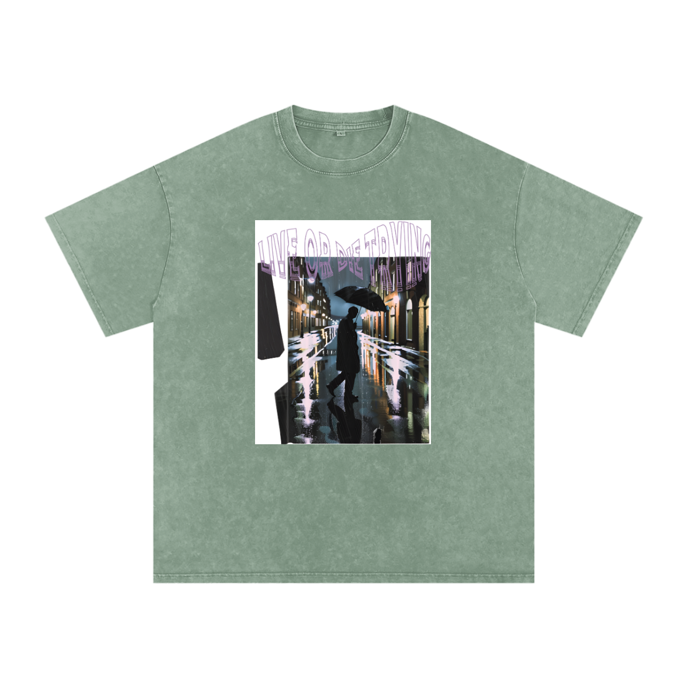 LIVE OR DIE  Washed Oversized Cotton T-Shirt