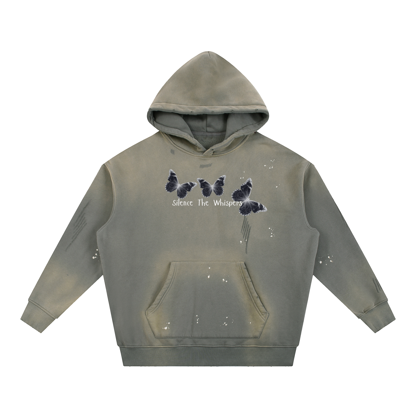 Vintage Washed Frayed Fleece Hoodie