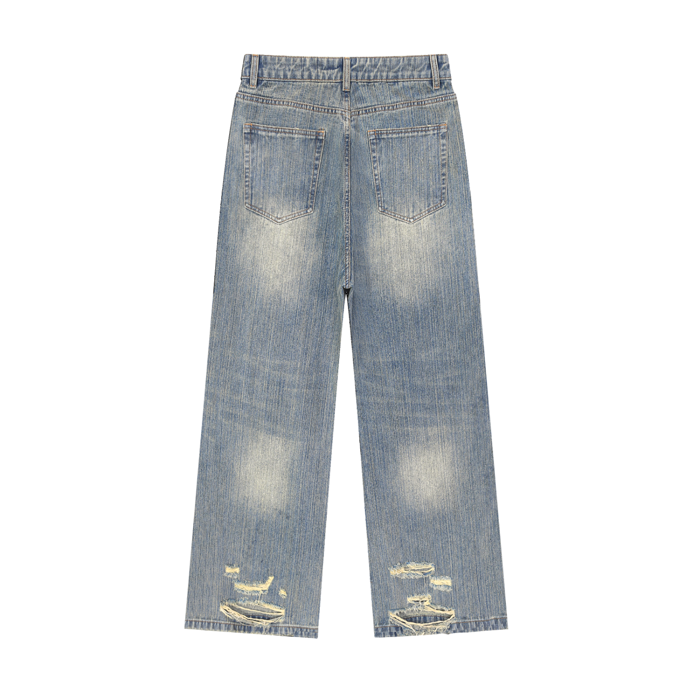 YADVintage Washed Distressed Wide Denim