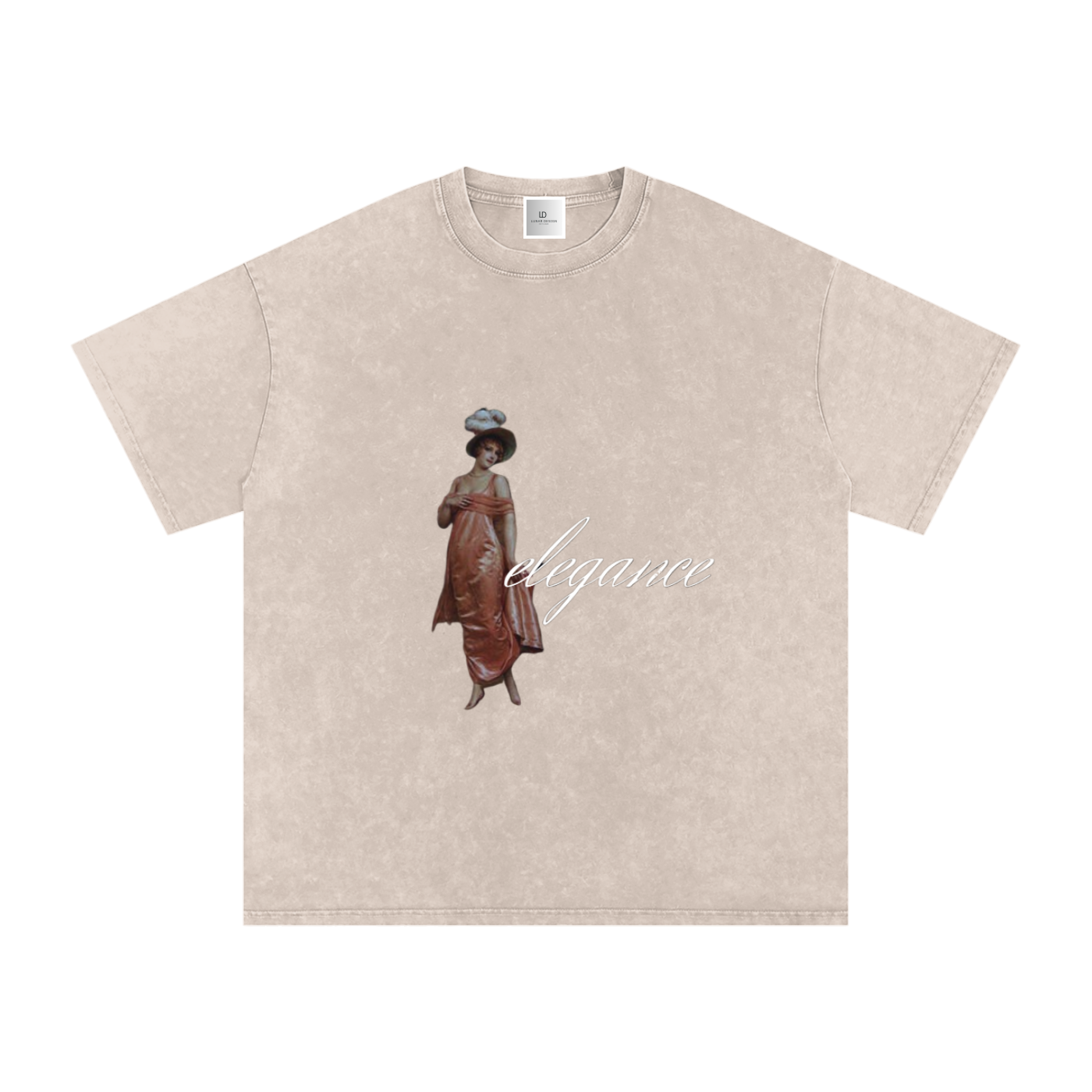 ELEGANCE Snow Washed Oversized Cotton T-Shirt