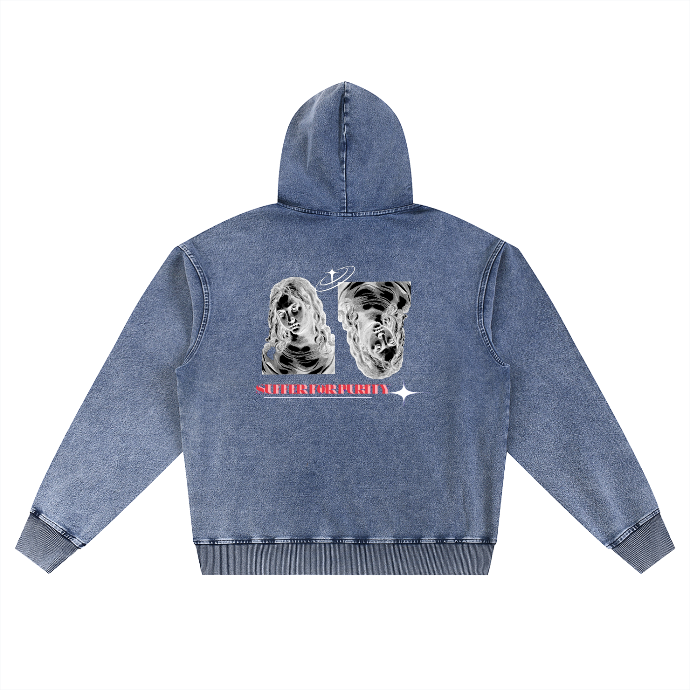 Snow Wash SUFFER FOR PURITY Oversized Hoodie