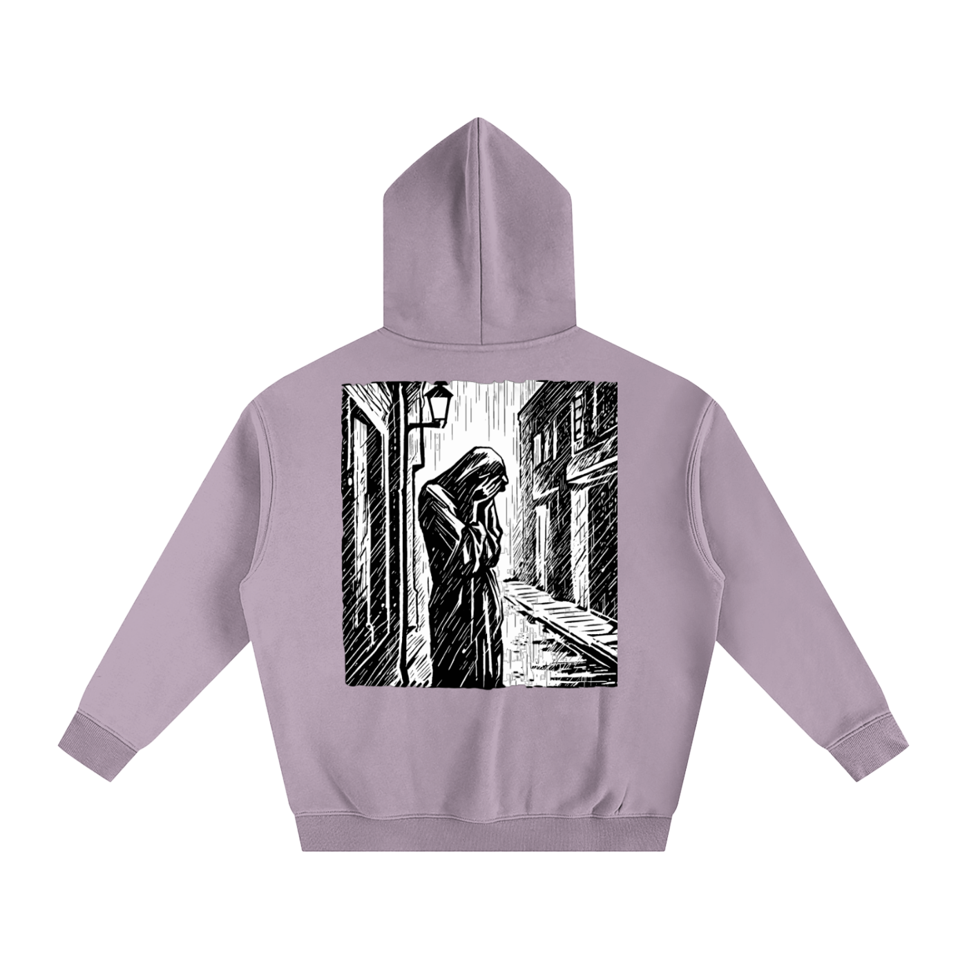 CRYING IN THE RAIN Oversize Fleeced Hoodie